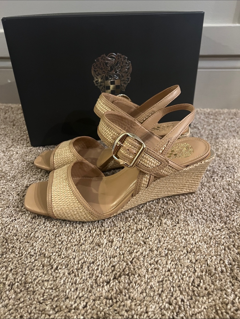 Vince Camuto Helcey Slingback Wedge in Natural - Picture 2 of 7